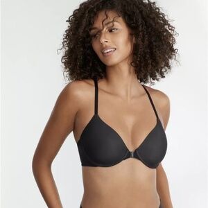 NIB Bare Necessities Reveal Front Close T-Shirt Bra Black 36B